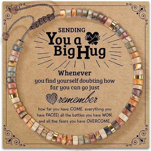 Fashion jewelry natural stone bracelet, adjustable handmade braided design, a unisex jewelry gift for women and men.