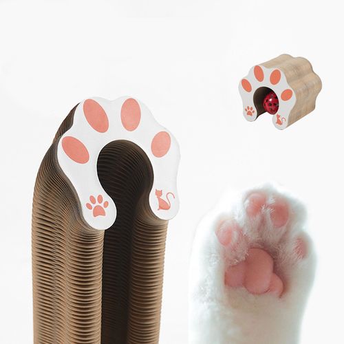 Foldable organ-style cat scratch board – a cat toy with a bell