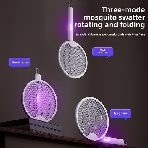 3-in-1 Automatic Wireless Charging Electric Mosquito Swatter Foldable Blue Light Electric Shock Home Fly Killer