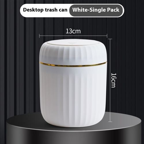 Mini Modern Style Push-Type Desktop Trash Can for Living Room Table Waste Paper Bucket for Car Bedroom & Restaurant