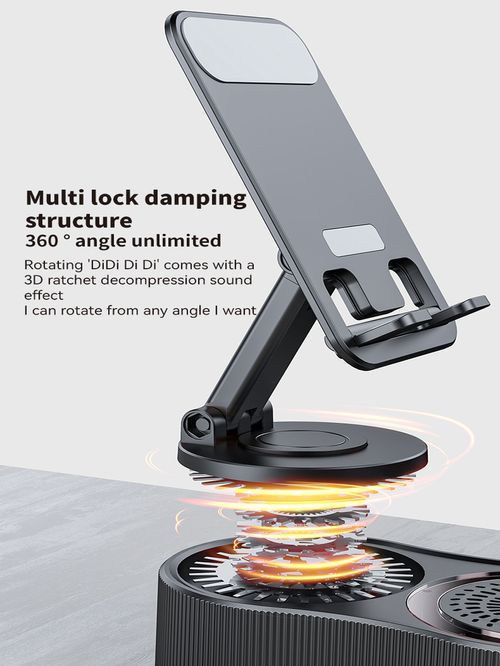 360° rotating phone stand with lifting function, power bank, Bluetooth speaker - mini portable ambient light speaker