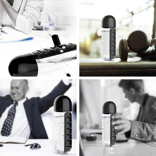 Water Bottle Two-in-One Water Cup 7 Days Pill Box 7 Grid Outdoor Portable Multi-Functional