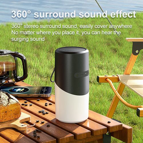 New Design LED TF Bluetooth 5.3 Outdoor Waterproof Camping RGB Colorful Light Portable Speaker