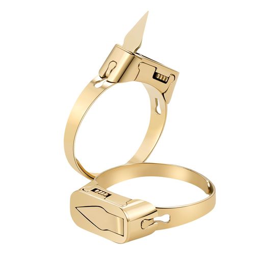 Multi-Functional Self-Defense Ring, Geometric Minimalist Hidden Blade, Adjustable-Opening Ring, Self-Defense Weapon