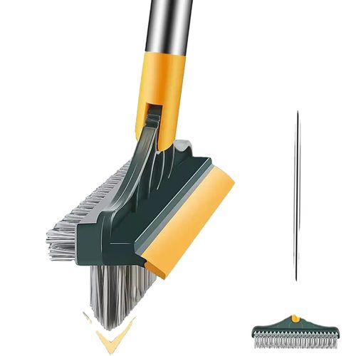 3 in 1 Broom Adjustable Cleaning Tool Bathroom Home Cleaning Brush Water Squeegee Stiff Bristle Corner Gap Floor Clean Brush