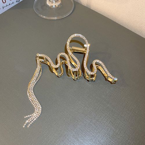 High-end tassel chain hair clip snake-shaped hair clip