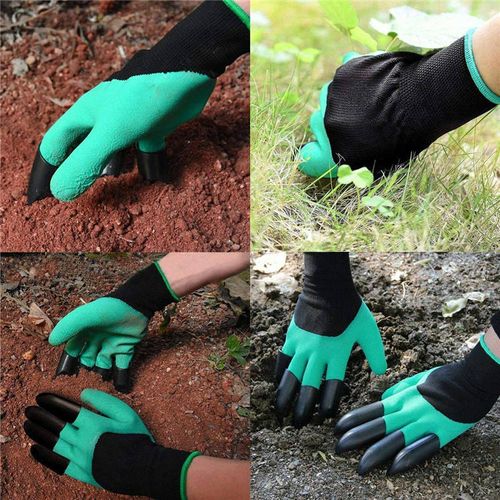 Popular Hand Claw Plastic Garden Gloves With Fingertips Claws Quick Durable Safety Work Gloves
