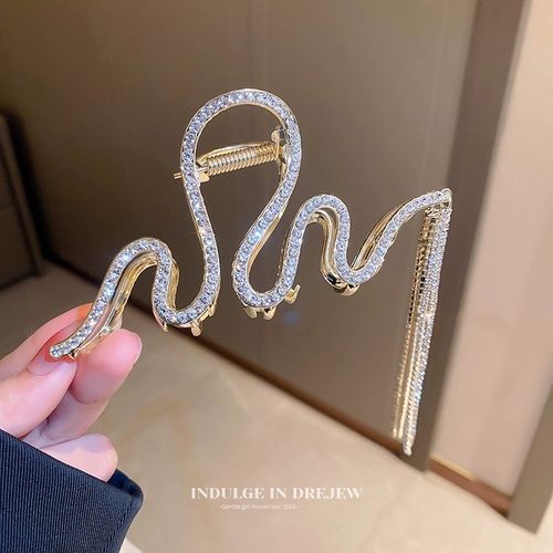 High-end tassel chain hair clip snake-shaped hair clip