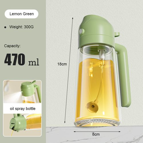 Sprayable and pourable oil dispenser bottle