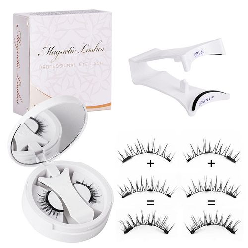 High-quality soft long magnetic strip reusable eyelash band with tweezers, natural half false eyelashes, makeup and beauty products