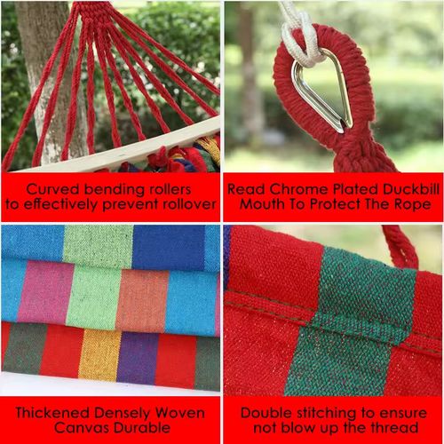 190×80 cm Durable Canvas Lightweight Portable Hammock, Ideal for Outdoor Camping and Hiking, with a 300 kg Weight Capacity, Suitable for All Seasons