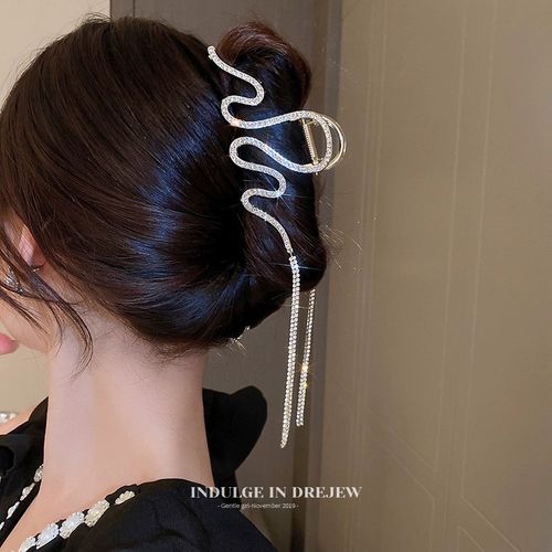 High-end tassel chain hair clip snake-shaped hair clip