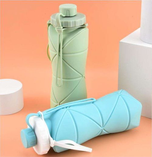 600ml Portable Leakproof Outdoor Folding Drink Silicone Water Bottle