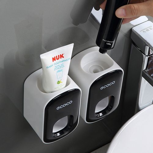 Wall Mount Automatic Toothpaste Squeezer Dispenser Holder Set for Kids Adults Toothbrush Holder