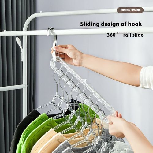 Space Saving Magic Nine-hole Hangers Multi-function Vertical and Horizontal Rotating Thick Hanging Clothes Pants Storage Closet