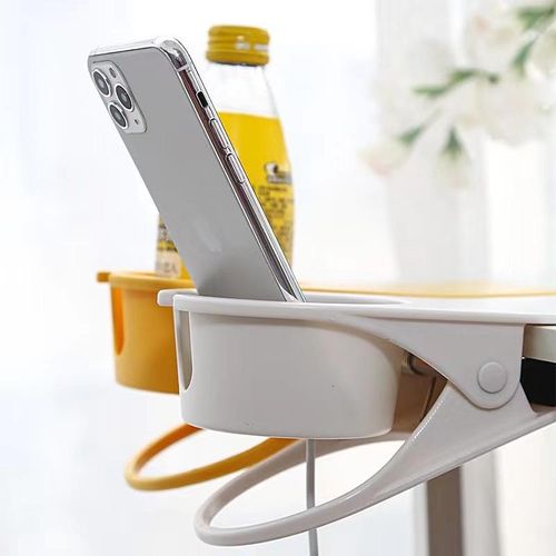 Two multifunctional table-edge cup holders