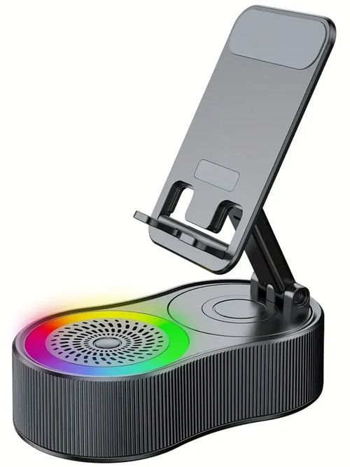 360° rotating phone stand with lifting function, power bank, Bluetooth speaker - mini portable ambient light speaker