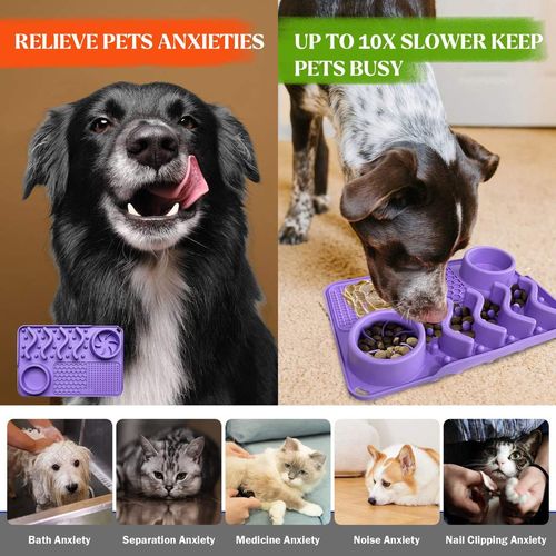 Food-grade silicone pet feeding lick plate, slow feeder plate mat for cats and dogs