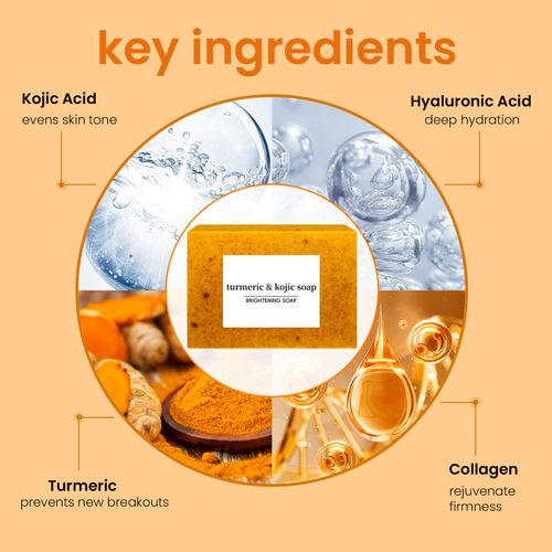 OrganicTurmeric Bar Soap Original Ginger Kojic Acid Glow Soap for Gentle Cleansing Skin Body