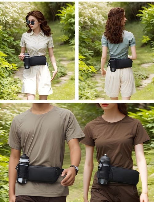 Fanny Pack - Men Women Hip Bum Bag With Water Bottle Holder - Adjustable Strap Suitable for Outdoors Workout Traveling
