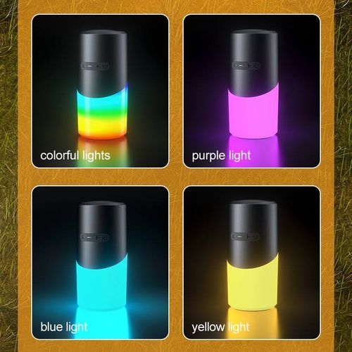 New Design LED TF Bluetooth 5.3 Outdoor Waterproof Camping RGB Colorful Light Portable Speaker