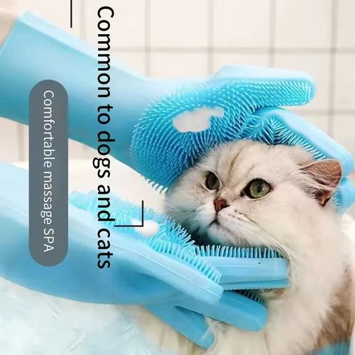 Pet bathing glove  dog and cat bathing scrub & massage brush