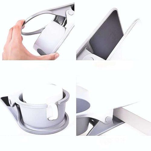 Two multifunctional table-edge cup holders