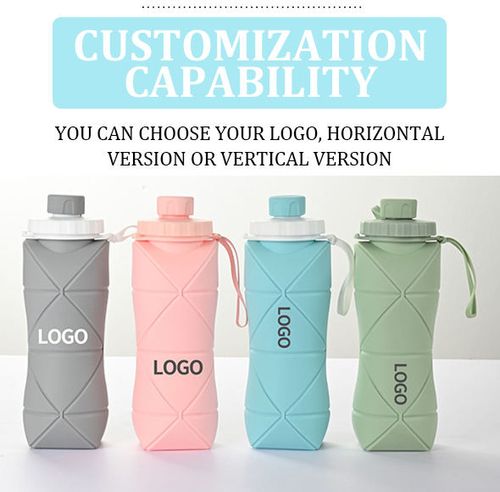 600ml Portable Leakproof Outdoor Folding Drink Silicone Water Bottle
