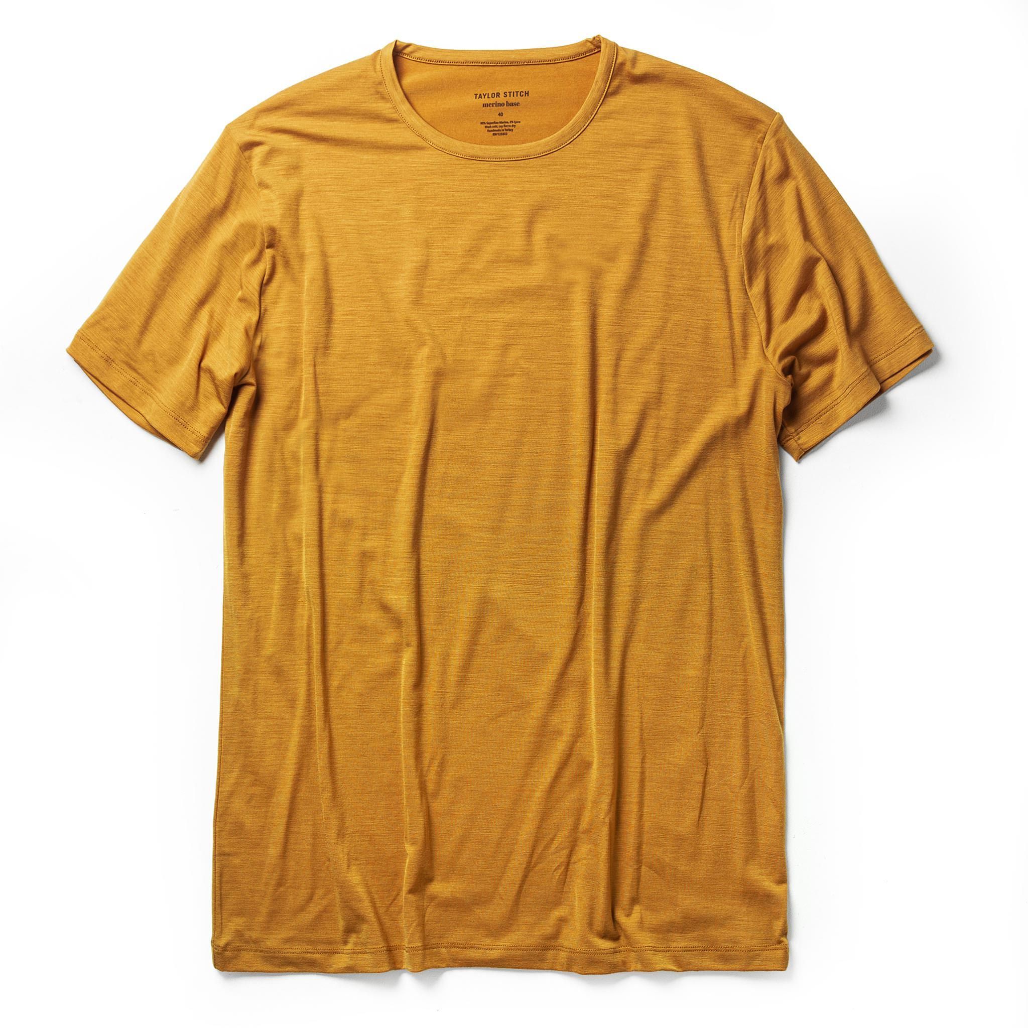 Naeec Merino Tee in Heather Saffron