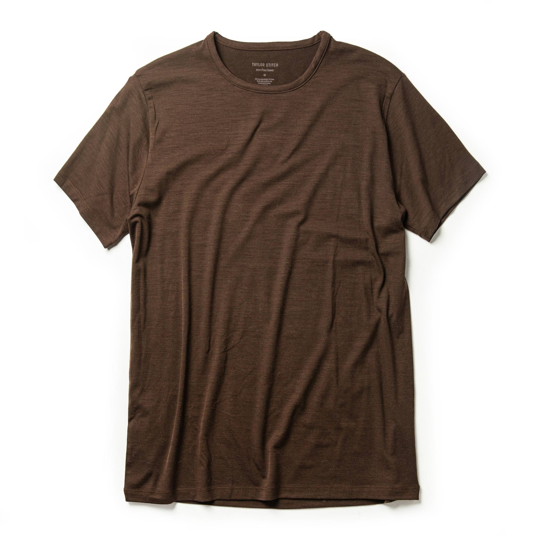 Naeec Merino Tee in Heather Espresso