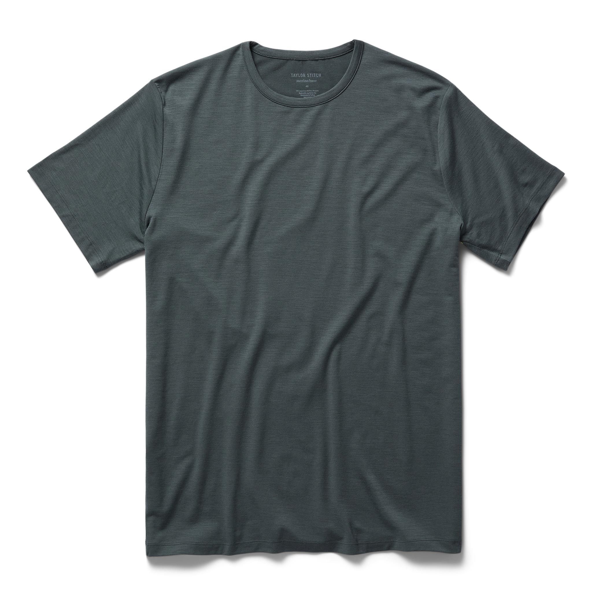 Naeec Merino Tee in Dark Slate