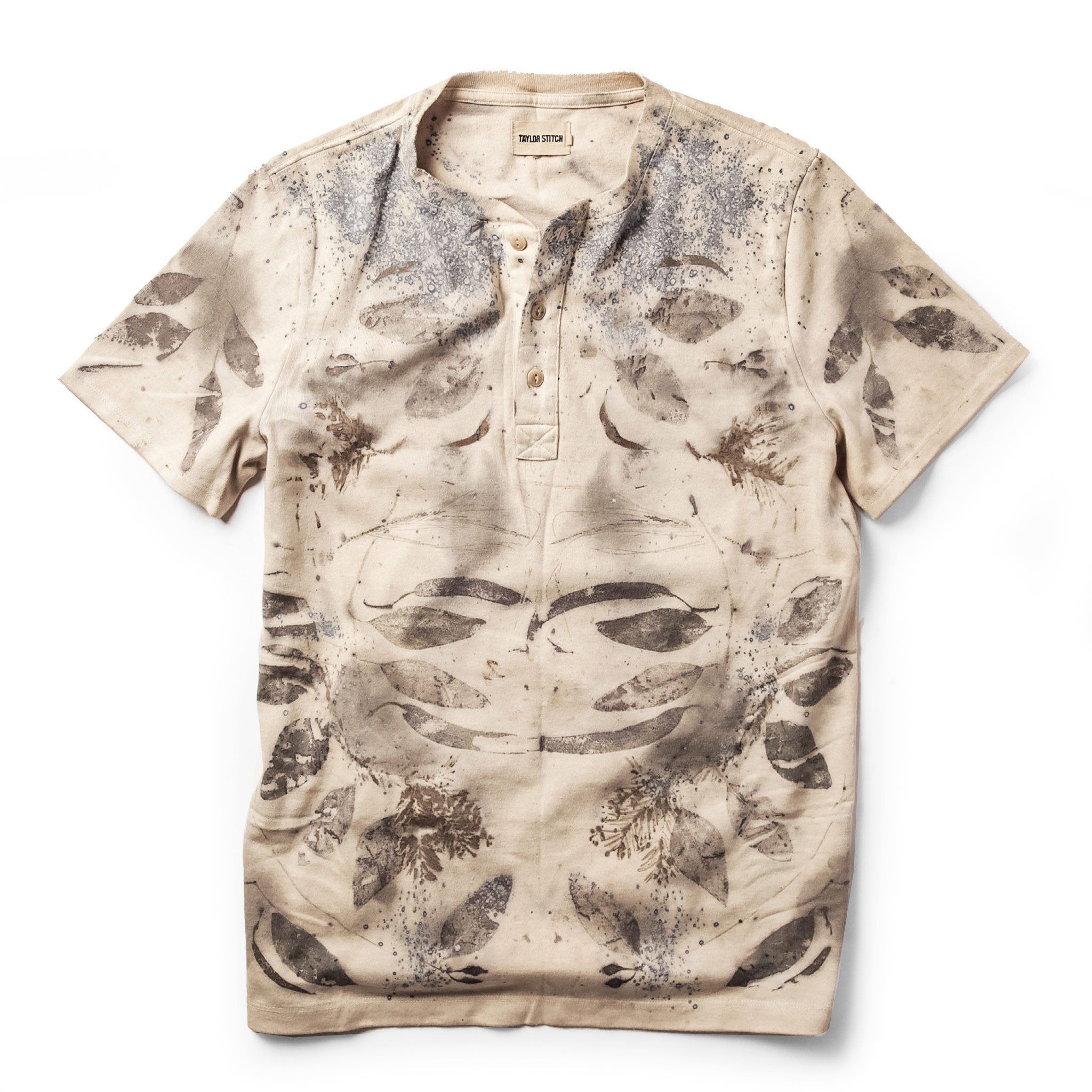 Naeec Meier Short Sleeve Heavy Bag Henley in Natural M-40