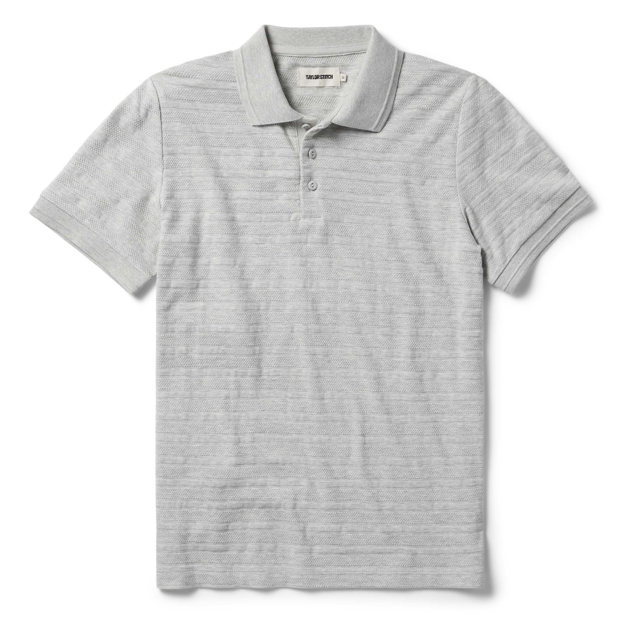 Naeec Jacquard Polo in Ash Heather