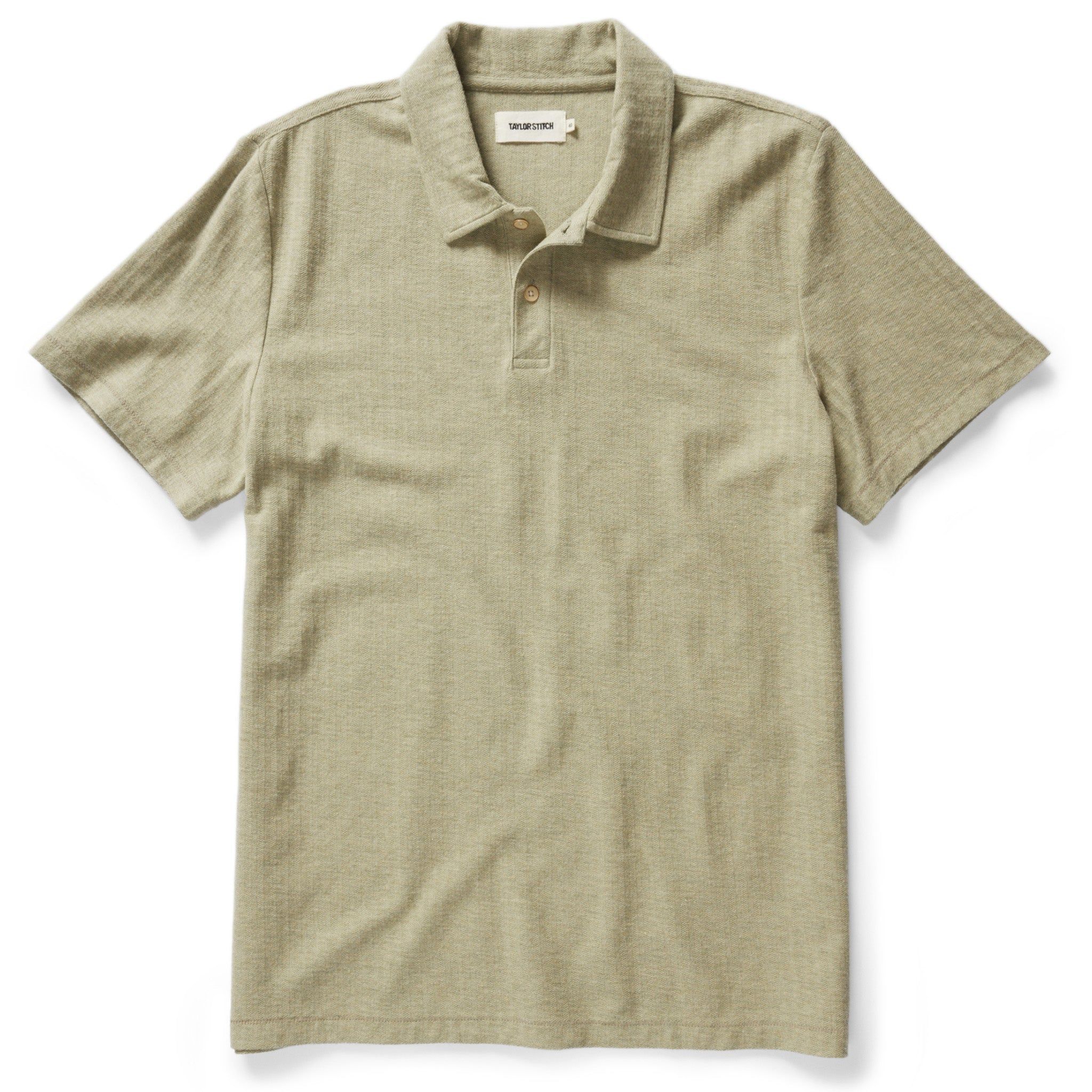 Naeec Herringbone Polo in Heather Sage