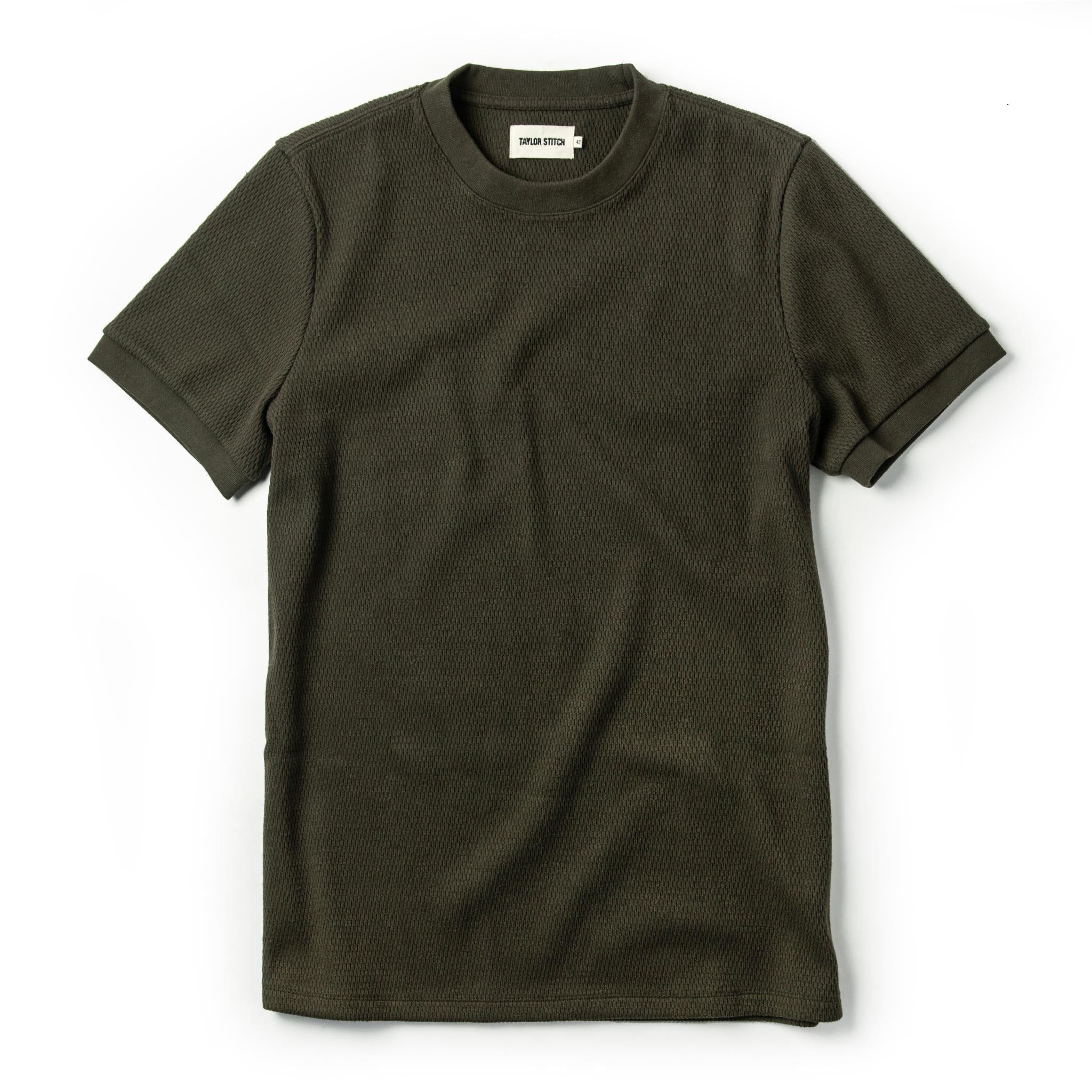 Naeec Heavy Bag Waffle Short Sleeve in Olive