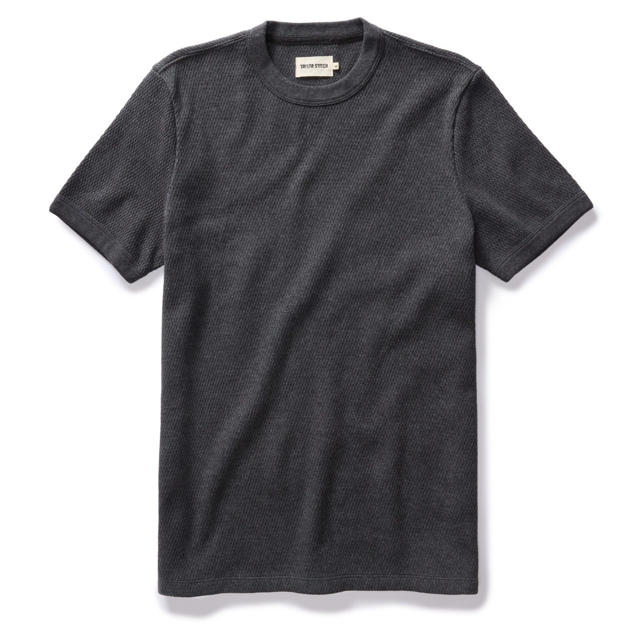 Naeec Heavy Bag Waffle Short Sleeve in Faded Black