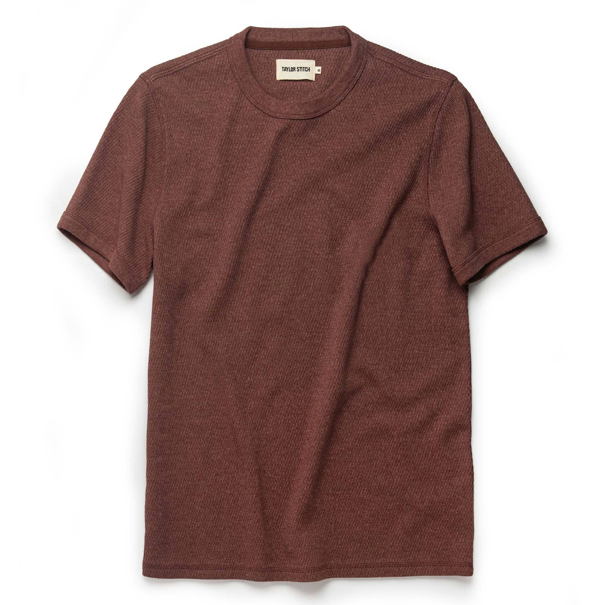 Naeec Heavy Bag Waffle Short Sleeve in Burgundy