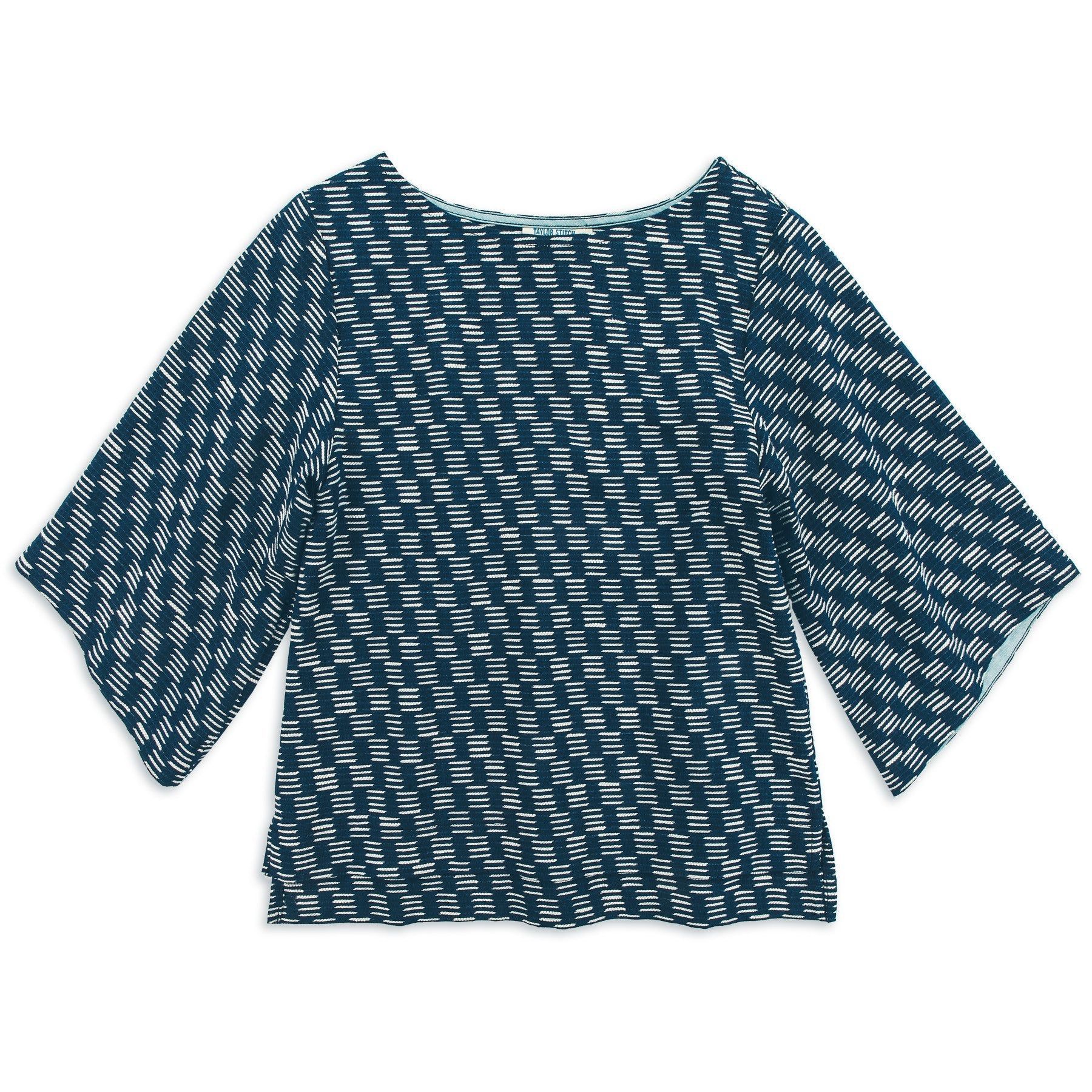 Naeec Sonoma Top in Indigo Jacquard