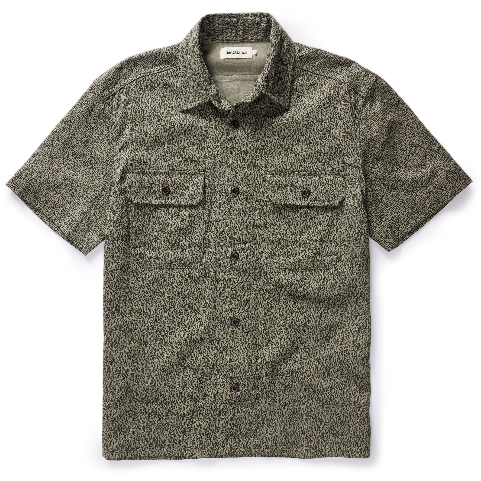 Naeec Short Sleeve Officer Shirt in Static Camo Double Cloth