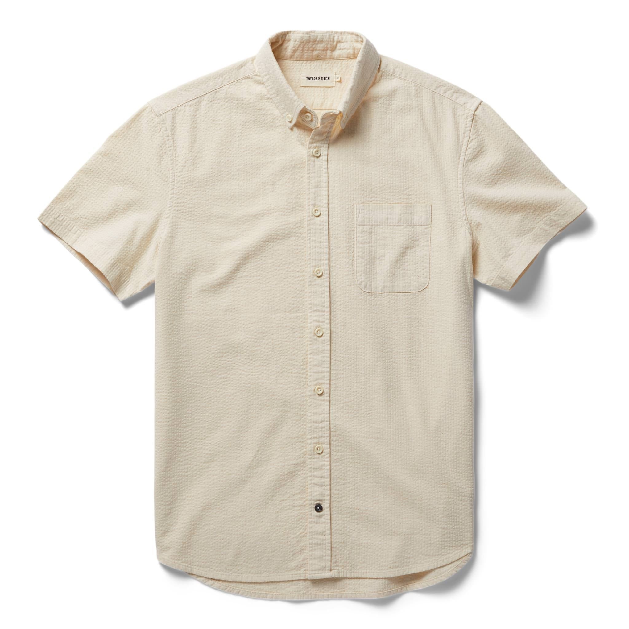 Naeec Short Sleeve Jack in Natural Seersucker