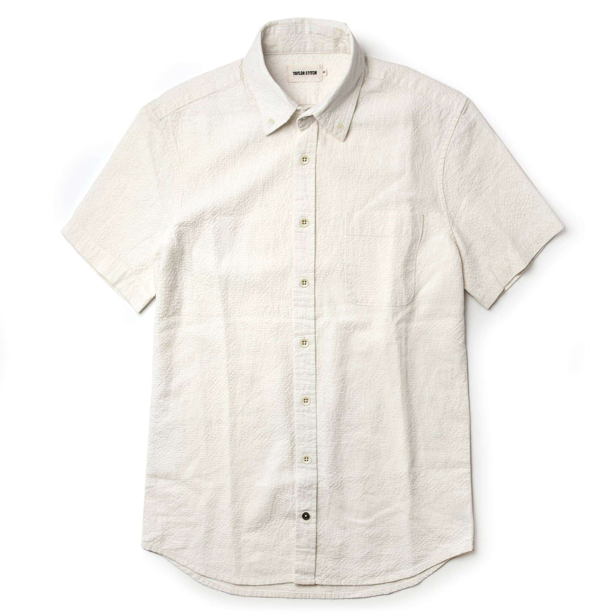 Naeec Short Sleeve Jack in Natural Ramie Grid