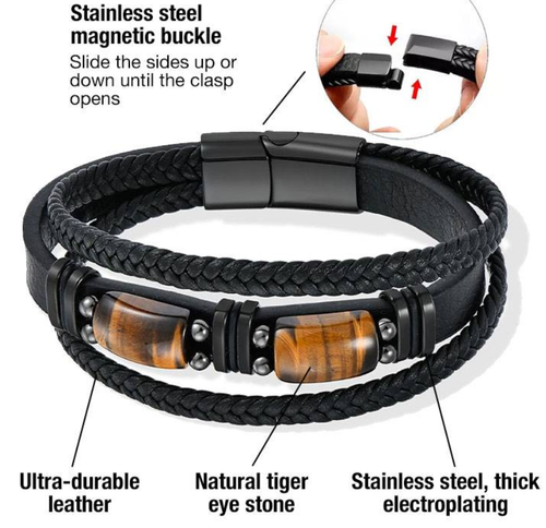 New arrival🤩Tiger Eye Leather Braided Bracelet - Bring wealth and good luck👀