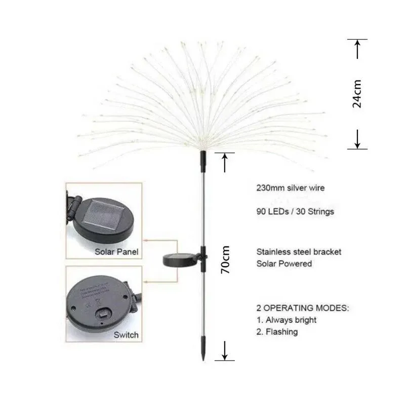 🎁 Waterproof Solar Garden Fireworks Light