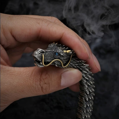 👑2025 Fashionable Original Handmade Vintage Dragon Head Bracelet👑