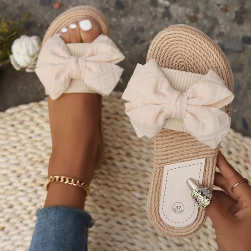 💃Women's Bow-Knot Decorated Slippers- Lightweight Flat Summer Beach Shoes💃