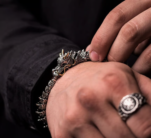 👑2025 Fashionable Original Handmade Vintage Dragon Head Bracelet👑