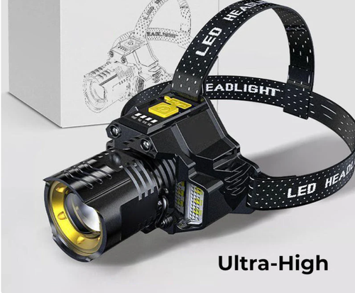 Outdoor Waterproof Rechargeable Headlamp with Headband