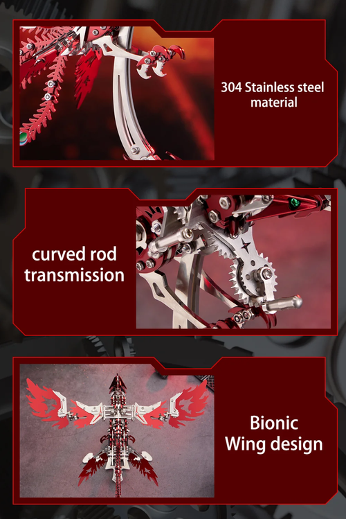 🐓🐓3D Mechanical metal phoenix assembly kit🐓🐓