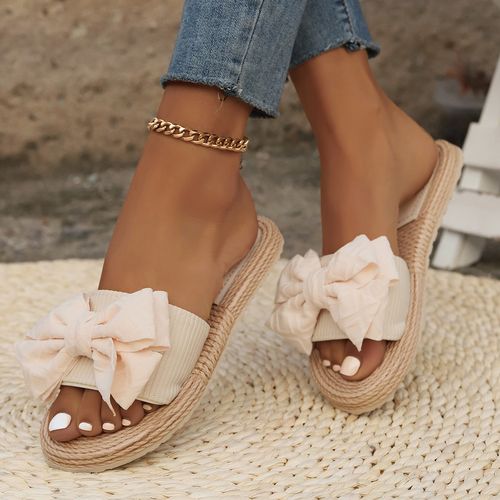 💃Women's Bow-Knot Decorated Slippers- Lightweight Flat Summer Beach Shoes💃