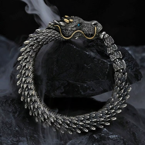 👑2025 Fashionable Original Handmade Vintage Dragon Head Bracelet👑